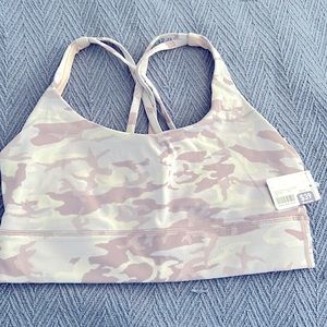 NWT Lululemon Energy Bra Long Line Ribbed Purple camo sz14